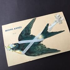 CPA Chromo Hirondelle 1910 Bonne Année Carte Postale Ancienne Post Card