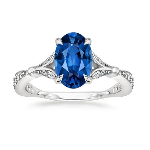 Bague diamant saphir - , bleu