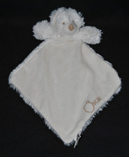 🐻Doudou plat ours brodé Oscar J-LINE blanc brun marron TTBE