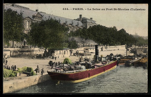 Cpa paris seine au port - la,