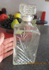 Joli ancienne Bouteille Carafe À Whisky Alcool Liqueur Rhum Eau de Vie en verre