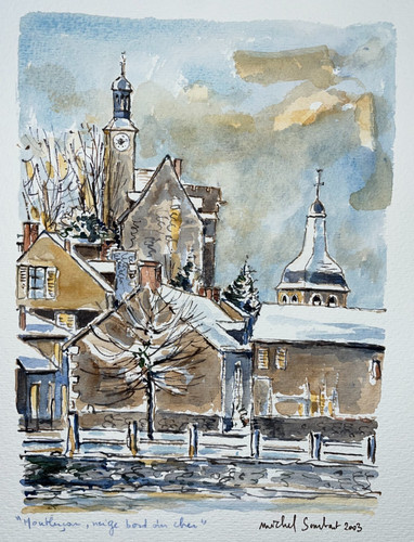 Montlucon allier aquarelle - allier,