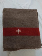 Vintage rare camp de couverture en laine armée militaire suisse Suisse après ...