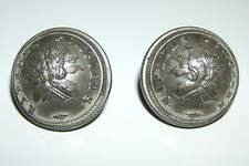 LOT DE 2 BOUTONS ETAIN - SAPEURS POMPIERS - 20 mm 