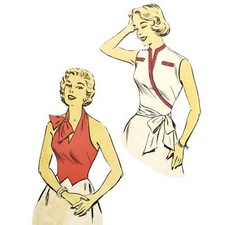 Blouses Vintage Années 1950 – Col Halter Et Enveloppe - Tailles Multiples