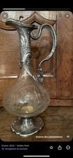 AIGUIÈRE ANCIENNE CRISTAL ET ARGENT  ? 19 Ieme