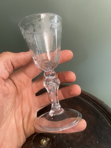 Verre xviii eme gravé - xviii, a