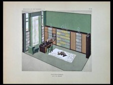 DESIGN D'INTÉRIEUR ART DECO FRANÇAIS, MOREUX - 1929 POCHOIR - 