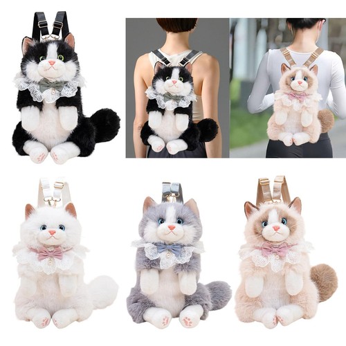 Sac dos peluche chat - dos,