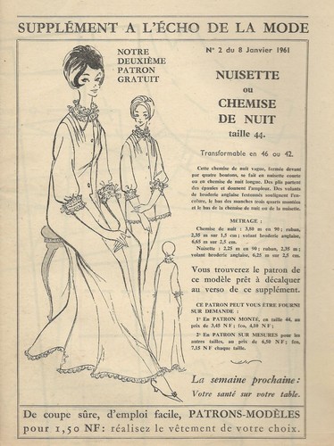 Patron couture nuisette - patron,