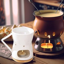 Pot à fondue au chocolat et chauffe-beurre pour anniversaire de mariage,