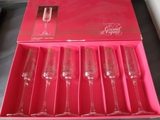 Coffret de 6 Flutes Champagne A CRISTAL D'ARQUES  Briançon Neuf Fleur Floral
