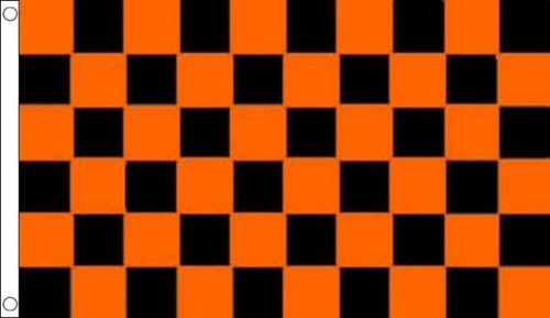 Drapeau damier noir orange - drapeau,