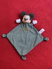 ?? DOUDOU PLAT DISNEY BABY SOURIS MICKEY BLANC VERT RAYE JAMAIS UTILISÉ