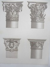 Jean BERAIN motifs COLONNES LOUIS XIV décorations GRAVURE ADAMS MEUBLE XIXéme