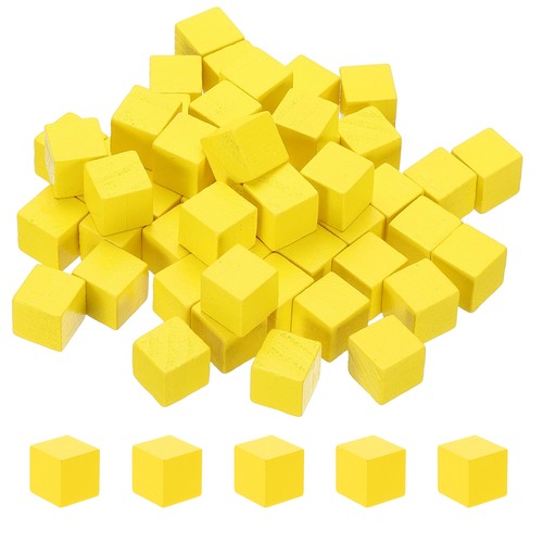 Pcs blocs bois carrés - 50, en