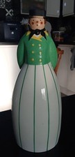 bouteille/carafe vintage robj paris en céramique - personnage art déco vert