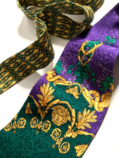 GIANNI VERSACE VINTAGE ANNÉES 90 MEDUSA HEAD FRELON CRAVATE BAROQUE FLEUR...