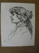 lithographie portrait noir et blanc toulouse Lautrec très bon état 