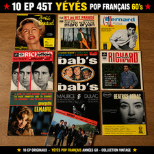 Lot 10 Vinyles 45T EP Années