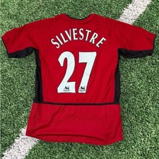 Maillot domicile Nike Manchester United 2002/2004 Vintage Silvestre 27 taille XS