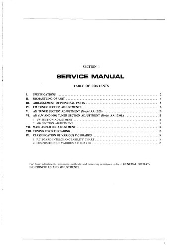 Service manuel instructions - manuel, d'instructions