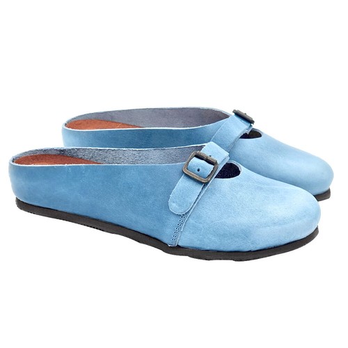 Sandales sabot turchese - turchese, cuir