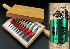 lot 4 coffret bois de 9 ciseaux a bois japonais