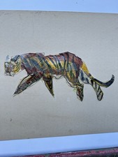 Tableau & Dessin & Verre Composition Olivier Tassera Tigre