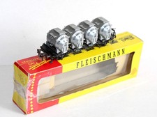 FLEISCHMANN HO 1473F WAGON PLATEFORME CITERNE PORTE CONTAINER DB 015204 VON HAUS