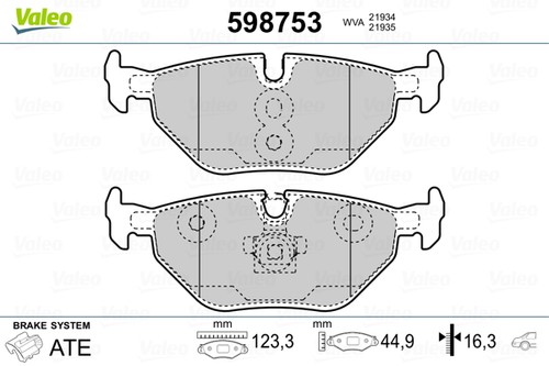 598753 valeo brake - 598753, pad