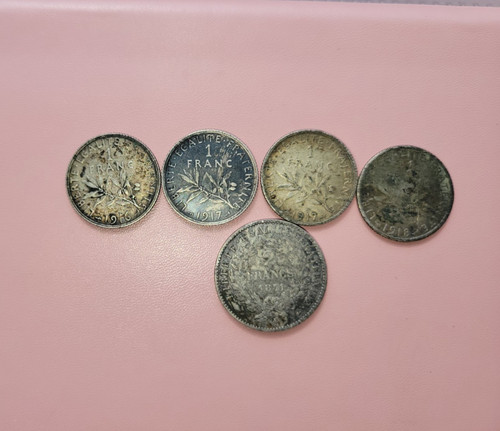 Lot pièces semeuse en - , 5