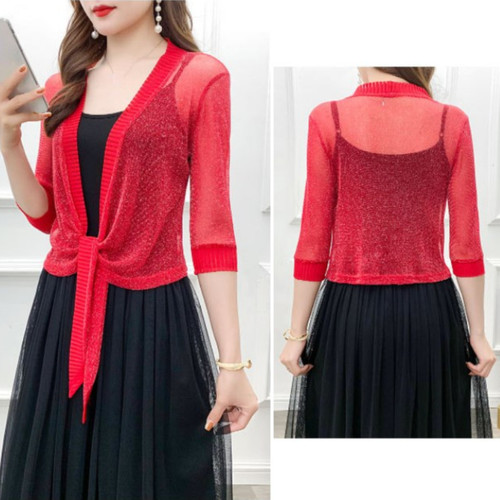 Femme brillant maille - femme, court