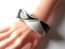 Bracelet Rosenthal Studio-Linie En Porcelaine Noir Et Blanc Design Années 70