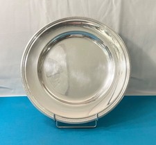 Plat de service rond CHRISTOFLE modèle PERLES metal argenté 35,5 cm table