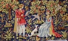 Vintage FRANCE - Grande Tapisserie Canevas fait-main à l'aiguille