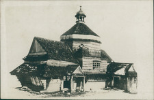 Pologne, Une des églises en bois polonaises, 9 novembre 1915, vintage silver pri