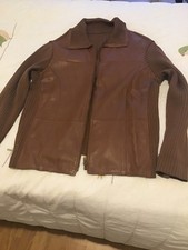 gilet peau/ laine et acrylique. taille 40