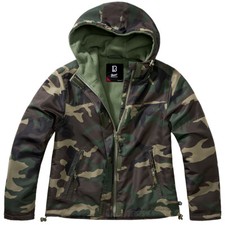 Brandit Coupe-Vent Femme Randonnée Encapuchonné Hydrofuge Veste Woodland Camo