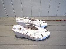 HEYRAUD, SANDALES CUIR TRESSE BLANC P 40