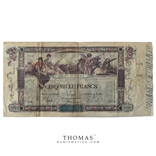 Billet france 5000 francs - -,
