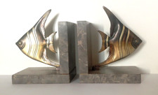 Ancien Serre-Livres Art Déco. Scalaires En Bronze Sur Marbre.