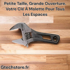 Clé réglable, Clé à Molette Grande Ouverture, Outil Compact, Polyvalente Durable
