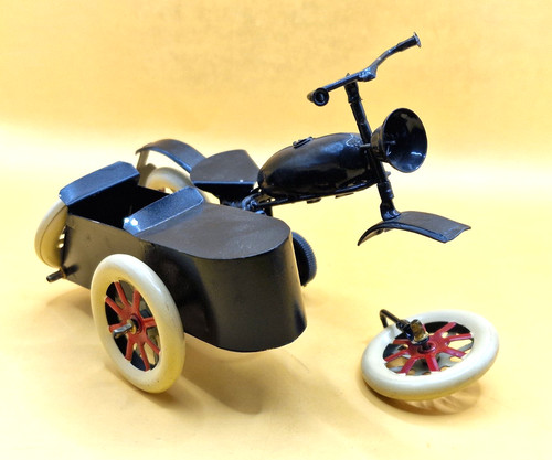 Jouet side car - moto, remontoir