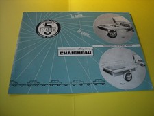 RARE DEPLIANT PUBLICITAIRE D EPOQUE REMORQUE CHAIGNEAU ANNEES 60 DAUPHINE 4CV