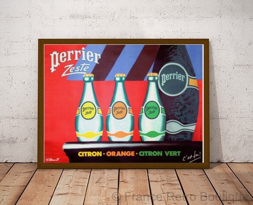 Poster affiche perrier zeste - perrier,