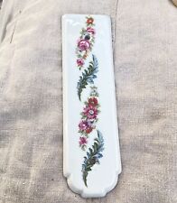 French Door Push plate Floral White Pink Limoges Porcelain Antique Leaves