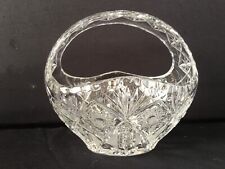 COUPE PANIER CENTRE DE TABLE EN CRISTAL MOULÉ ET TAILLÉ VINTAGE