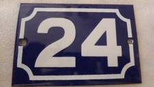 PLAQUE MAISON DE RUE EN EMAIL NUMERO 24