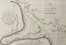 Paris Rouen Andelle cours de la Rvière de Seine par Buache Philippe (1700-1773)